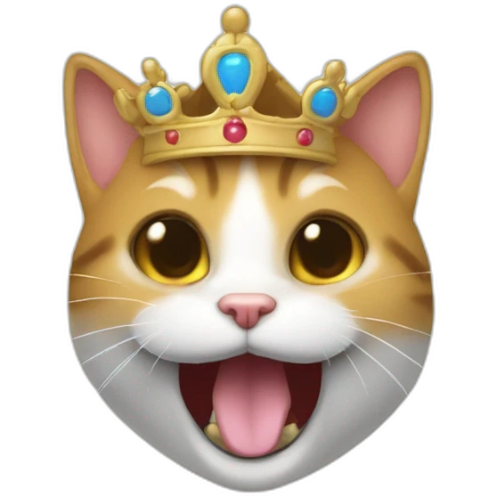 Un chat en pleine possession du crâne de la reine emoji