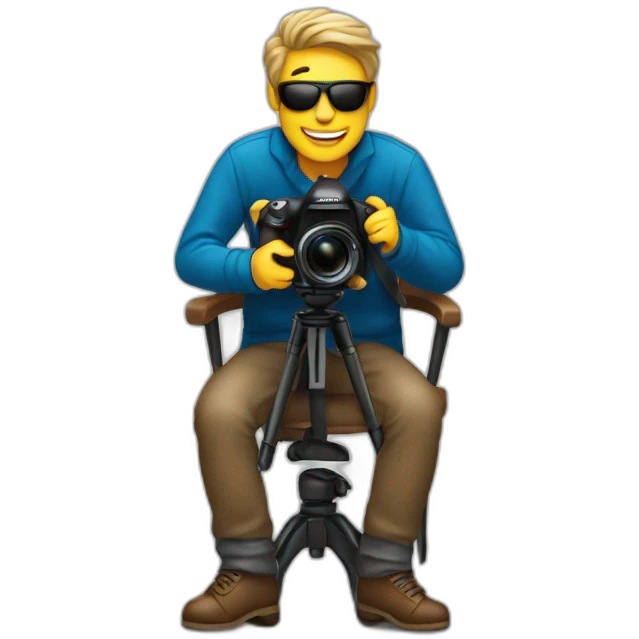 a photographer on chair emoji