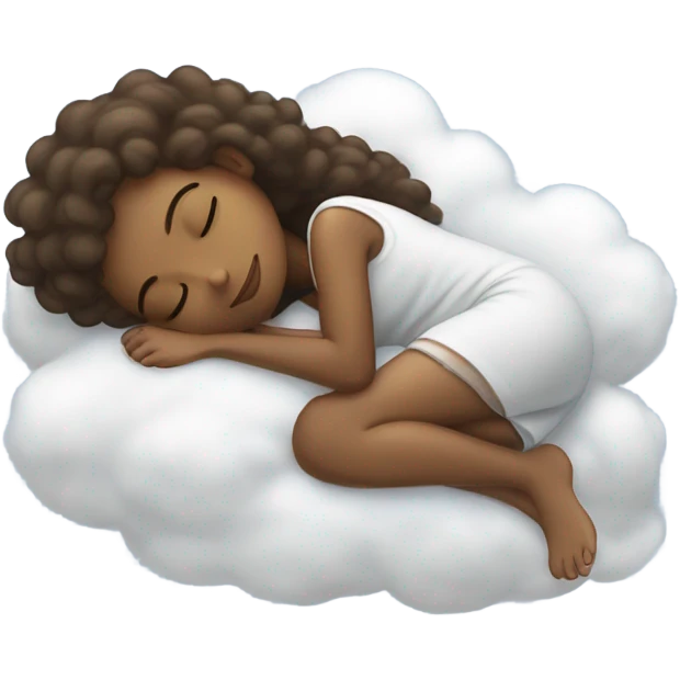 Girl sleeping in a cloud emoji