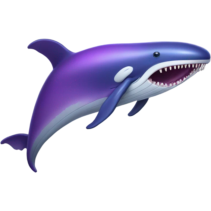 Blue whale purple, open mouth emoji
