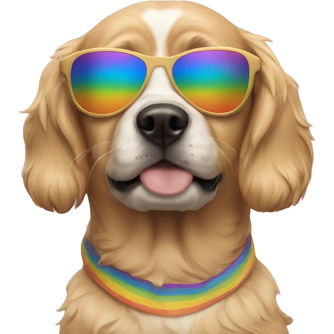 dog with rainbow sunglasses emoji