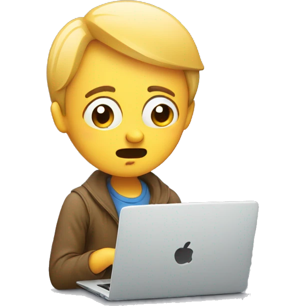 A confused person wit laptop emoji