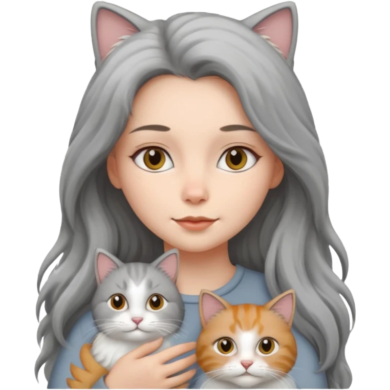 Woman with a cat  emoji