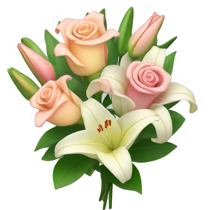 bouquet of lilies and roses emoji