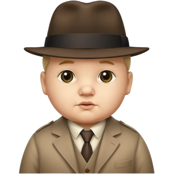 Baby looking like an old tubby mafioso man  emoji