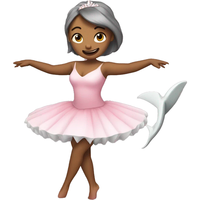 unaUna bailarinacon la vozUna bailarina con la voz de un tiburón emoji