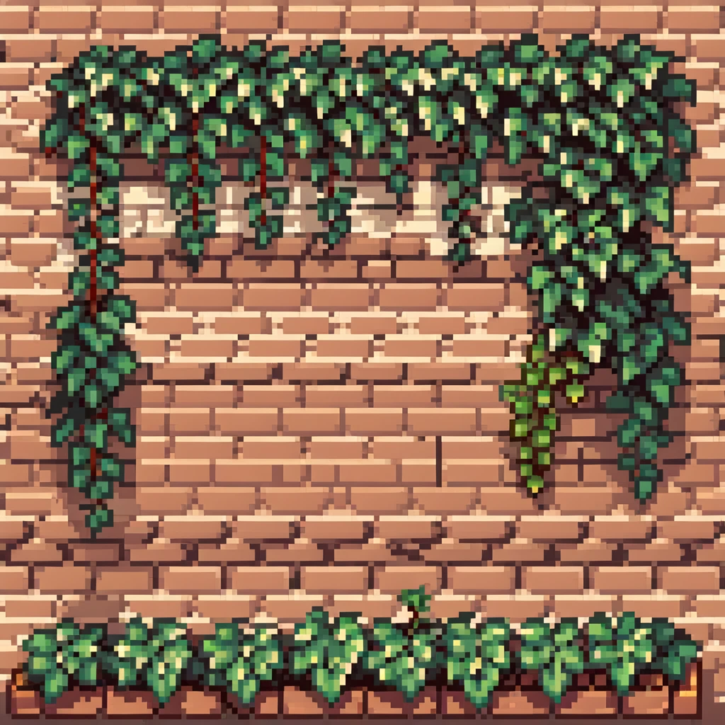 brick wall with ivy plants growing on it emoji