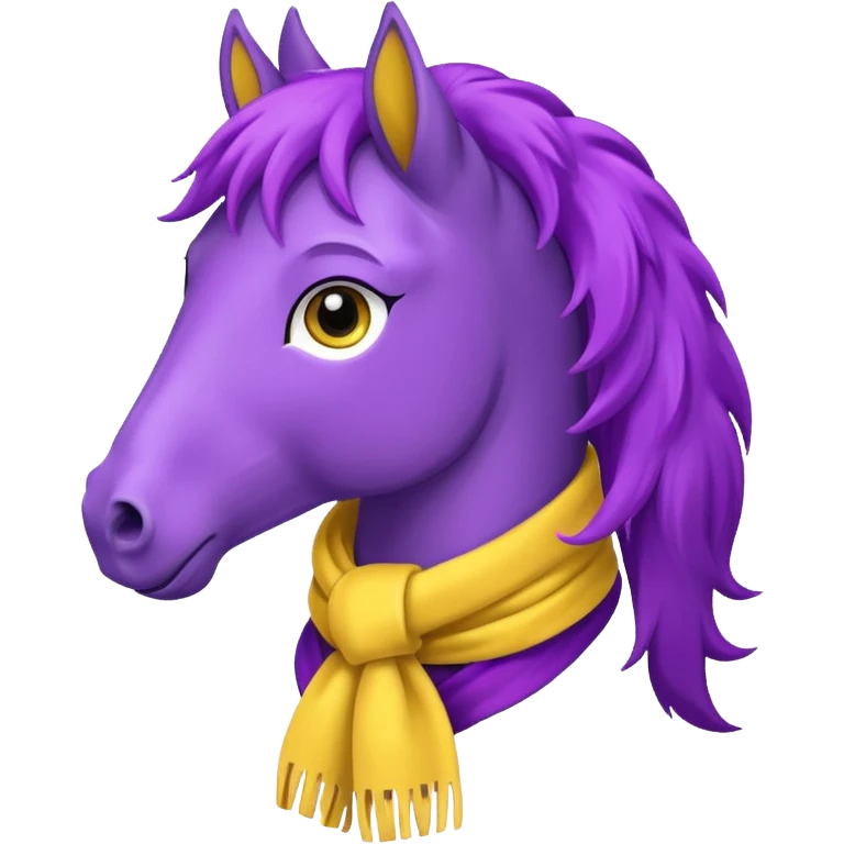 Purple horse wearing yellow scarf
 emoji