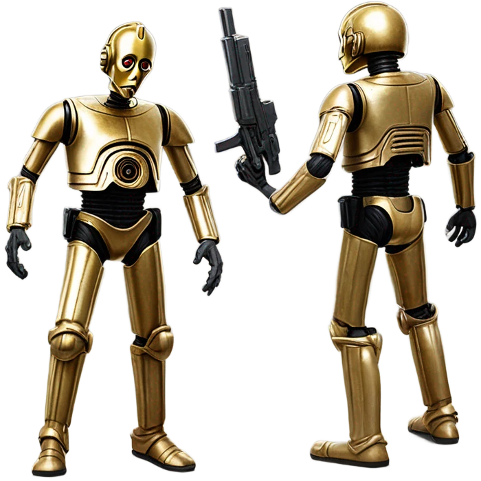 Armed Dusty old Bounty hunter C-3PO in action  emoji