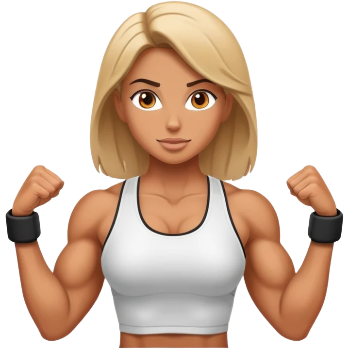 Muscular gym girl emoji