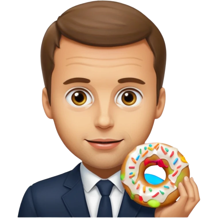 Emanuel macron qui mange un donute emoji