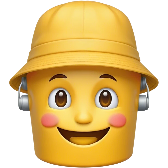 standard yellow face smiling emoji with a bucket hat emoji