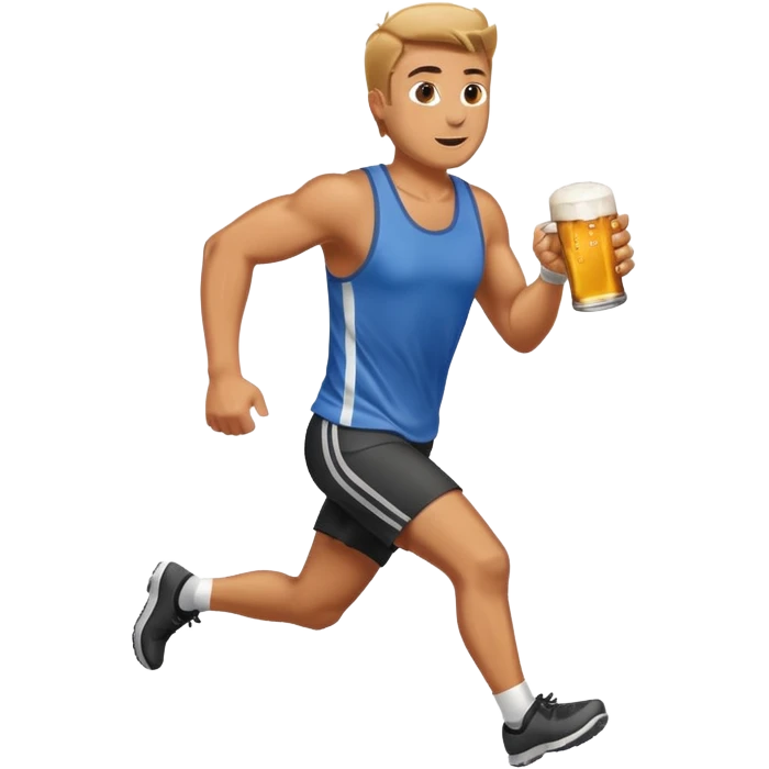 man running with a beer emoji