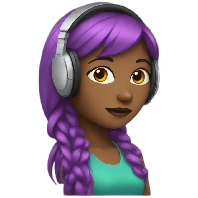 Girl with headphones emoji