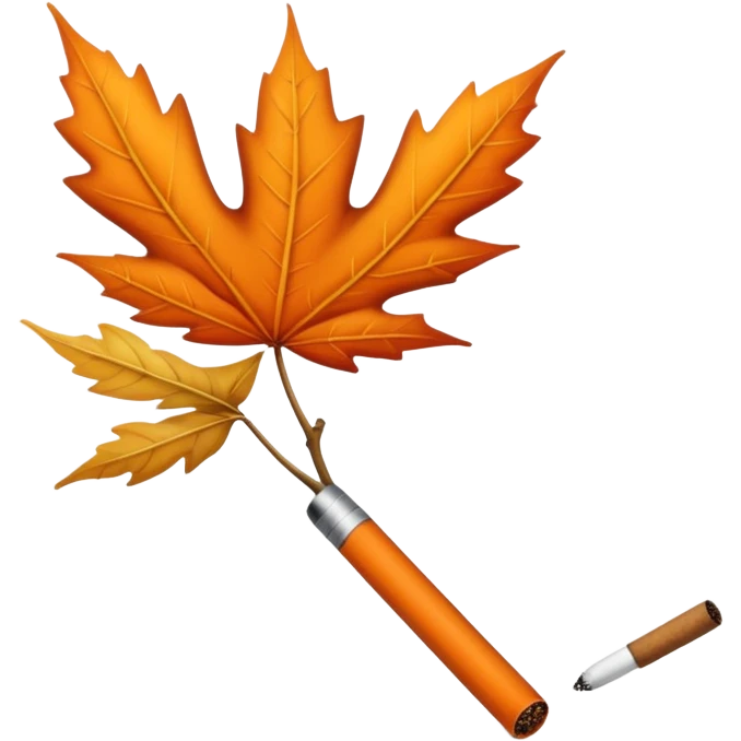 sigaretta e foglia di acero emoji