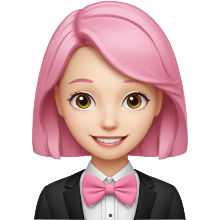 woman with pink bowtie emoji