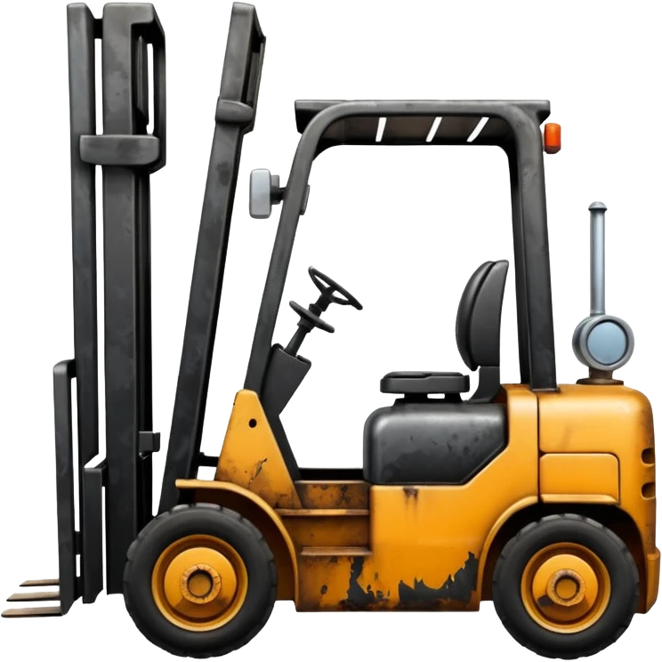 ugly, broken forklift after the explosion emoji