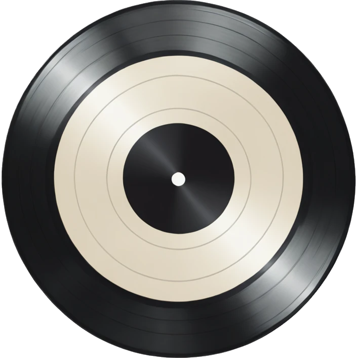 vinyl record with white bow emoji