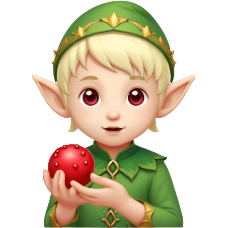 Baby elf holding glowing berry emoji