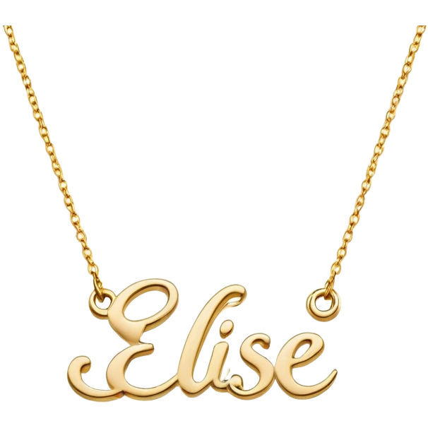 Name necklace that says elise emoji