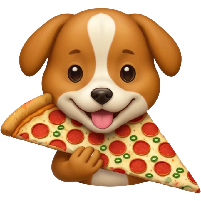 Dog eating pizza emoji