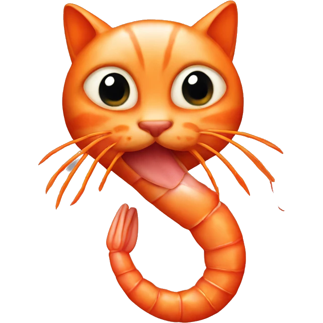 shrimp with orange cat head emoji