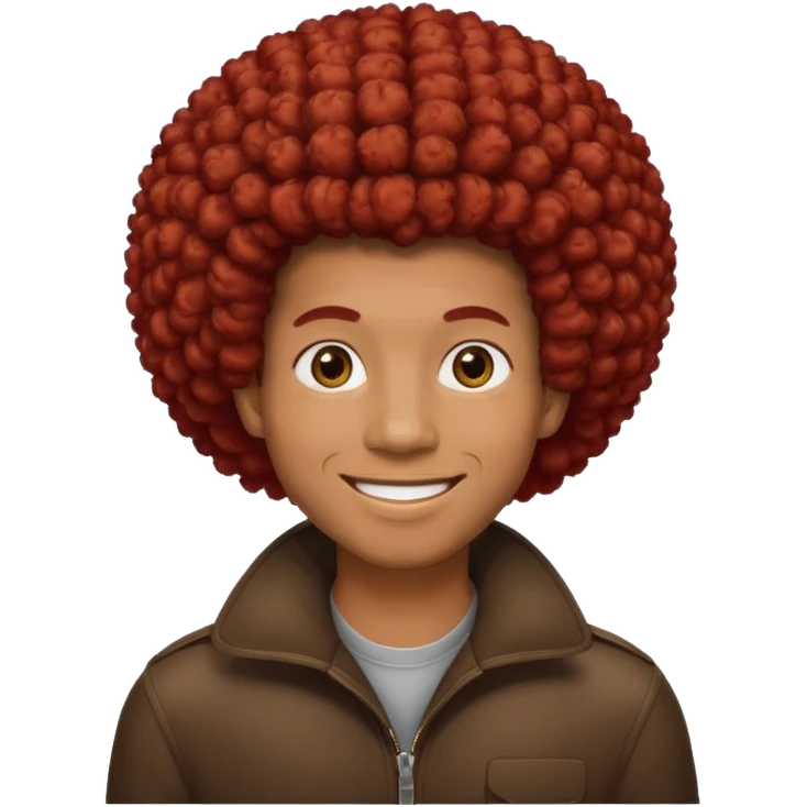 black man afro red hair emoji