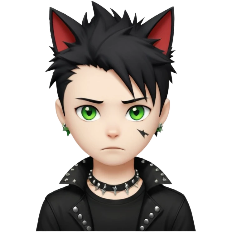 Cute Edgy Attractive Anime Punk Catboy emoji
