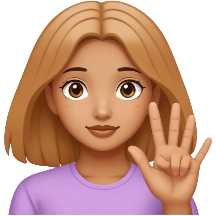 Girl doing uwu sign emoji