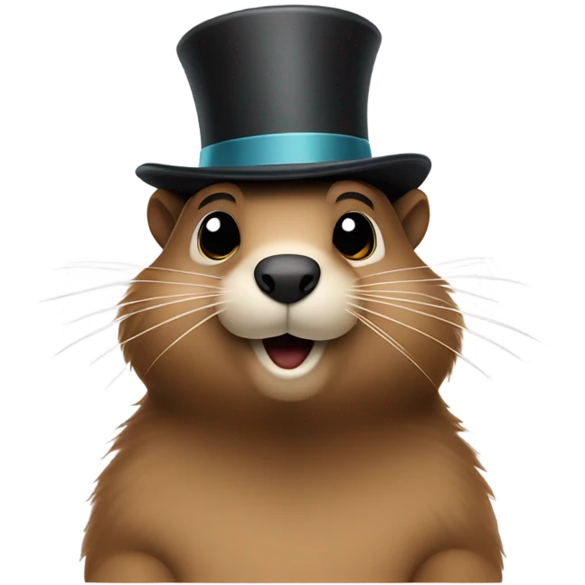 Groundhog with a hat on emoji