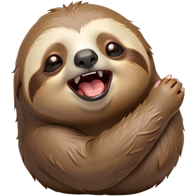 Cinematic Cute Yawning Sloth Portrait Emoji, Head tilted slightly with a dramatic, wide-open yawn, showcasing a languid, cuddly form with drowsy, half-closed eyes and an open, relaxed mouth, Simplified yet irresistibly adorable features, highly detailed, glowing with a soft, cozy glow, high shine, relaxed yet expressive, stylized with a dash of whimsical sluggish charm, soft glowing outline, capturing the essence of a drowsy yet affectionate sloth that appears ready to stretch out for a long nap! emoji
