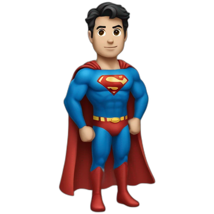 superman, aerial view, full body emoji