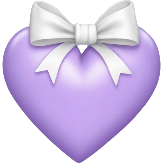 light purple heart with white bow  emoji