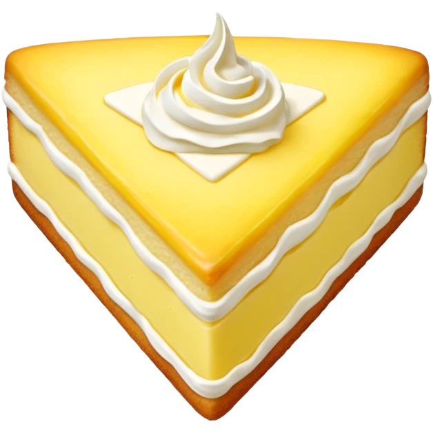 A triangular lemon cake with a white cream filling. emoji