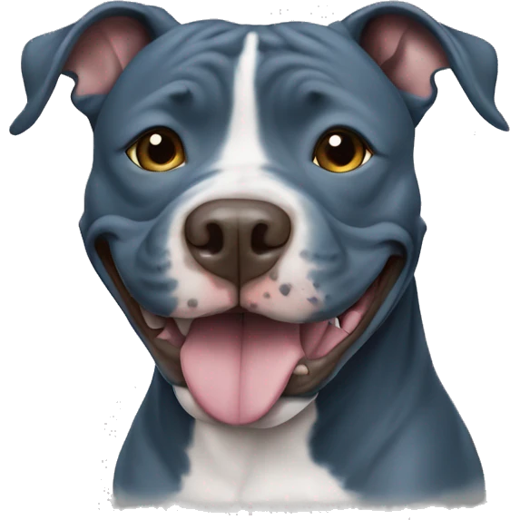 Blue nose pit bull smiling  emoji