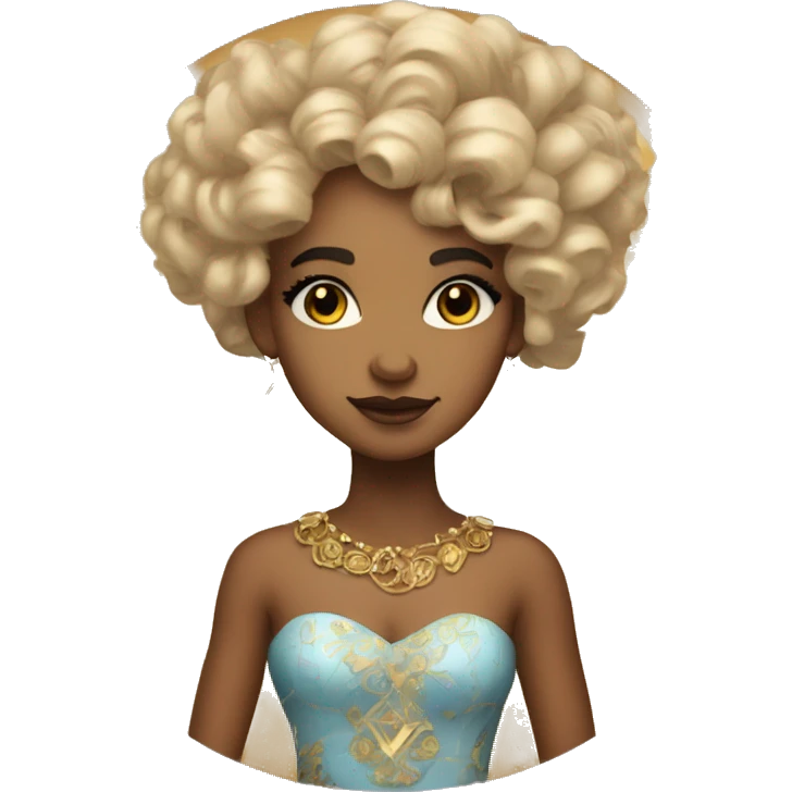 Create the zodiac sign leo as a girl with elaborate makeup and dress that matches the zodiac sign  emoji