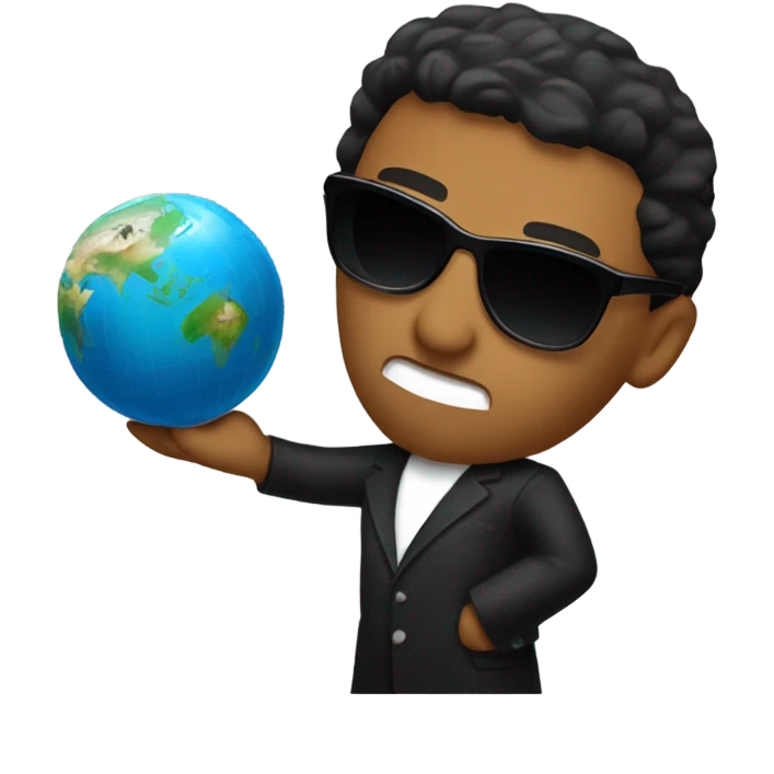 Tony Montana sunglasses holding a globe emoji