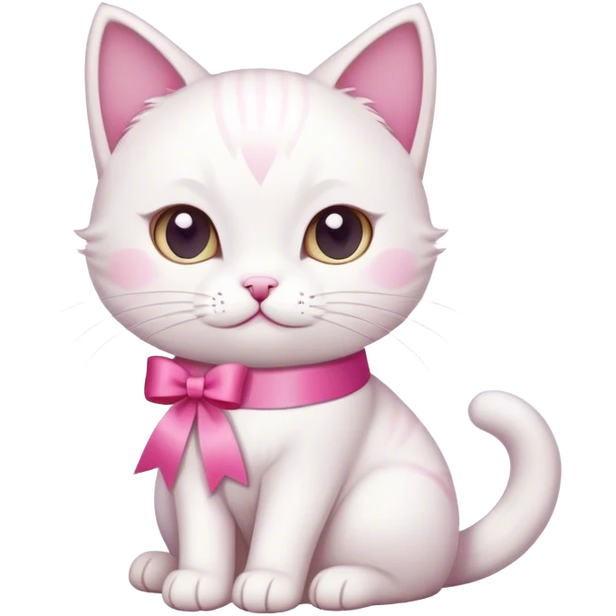 White cat with ribbon decoration  emoji
