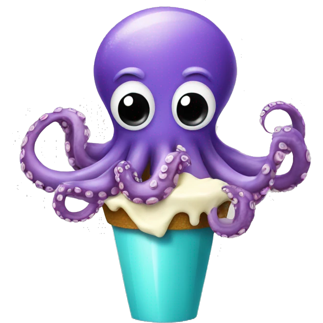 OCTOPUS EATING ICECREAM emoji