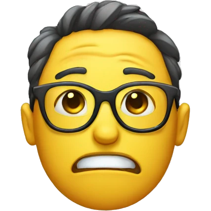 Emoji face with cry by while wearing glasses emoji