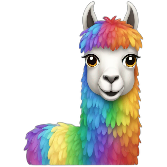 Rainbow llama emoji