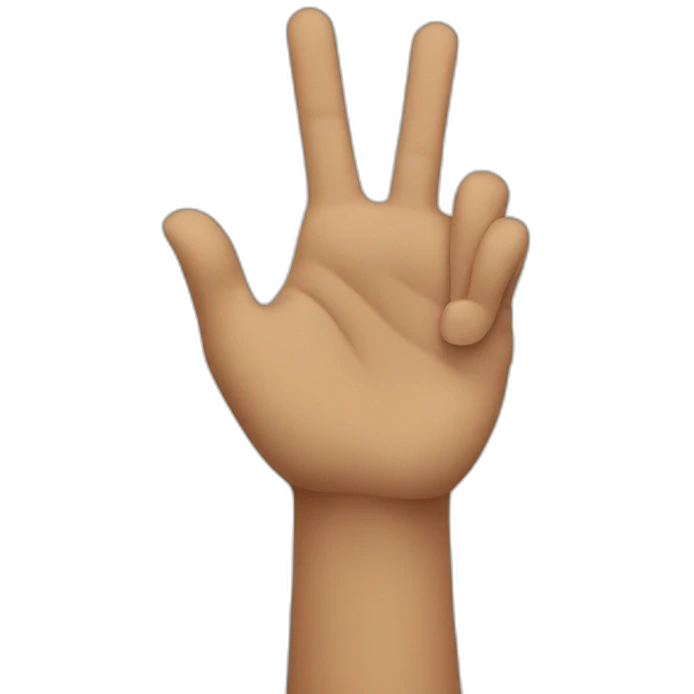 Left Hand with two fingers up emoji