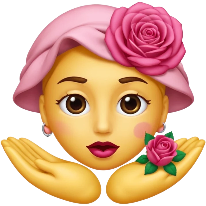 Un 😀 avec un doigt dans la bouche qui cligne des yeux, et il a un nœud emoji