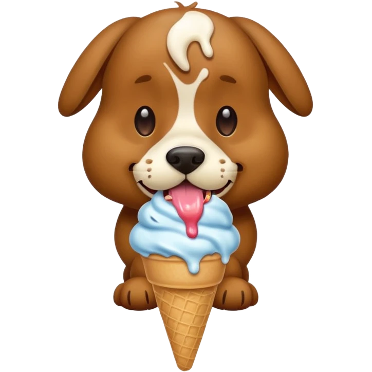 a dog eating icecream emoji