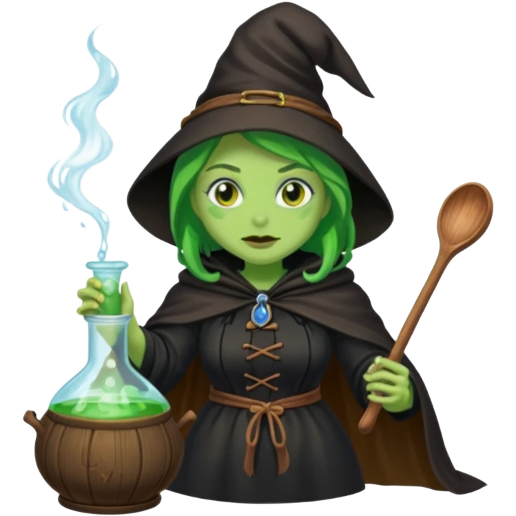 green witch cooking potion emoji
