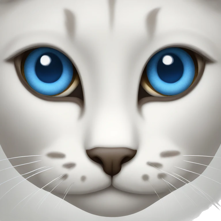 Gato blanco ojos azules emoji