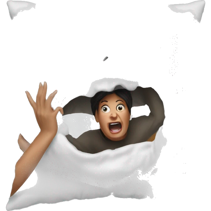 Woman screaming into pillow emoji