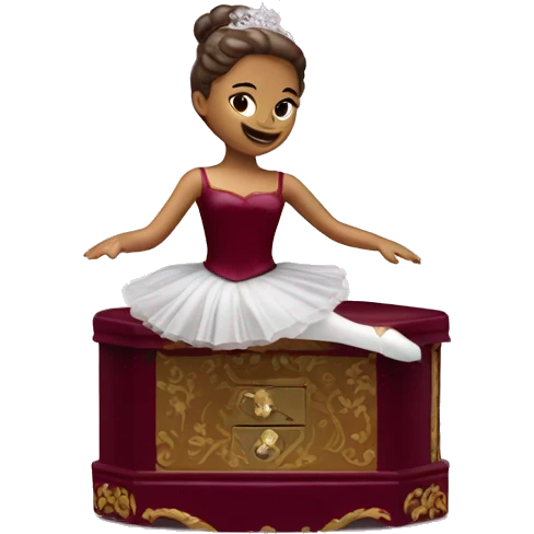burgundy music box with ballerina standing back emoji
