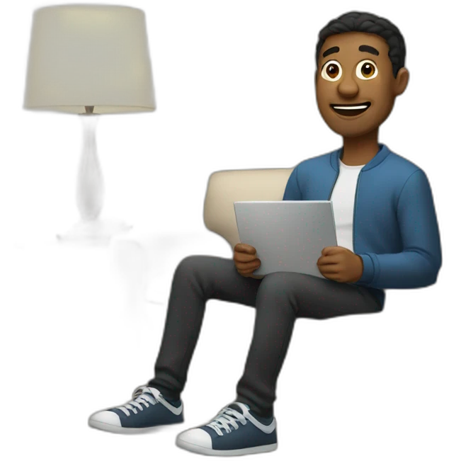 Man enjoying watching tv emoji