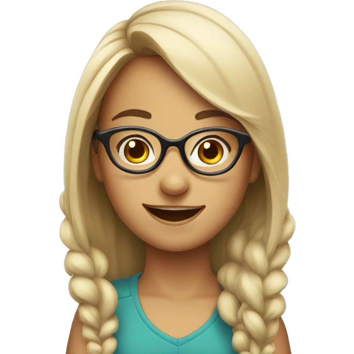 smiling girl with glasses emoji